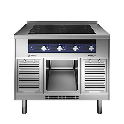 Modular Cooking Range Line thermaline 85 – 4 Zone Full Surface Induction Top on Open Base, 1 Side, Backsplash (H2)