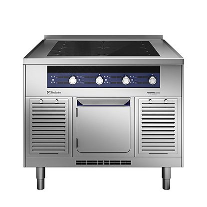 Modular Cooking Range Line thermaline 85 – 4 Zone Full Surface Induction Top on Cupboard Base, 1 Side, Backsplash (H2)