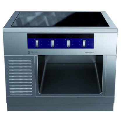 Gamma cottura modulare thermaline 90 – Induzione 4 zone ampia superficie su base aperta, 1 lato operatore, profilo igienico
