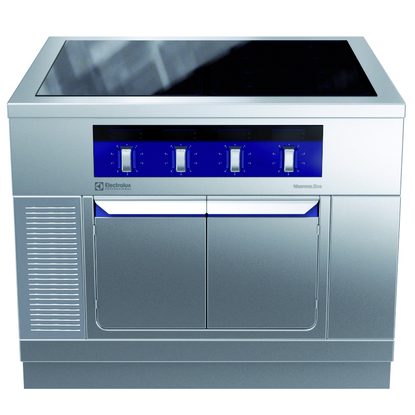 Gamma cottura modulare thermaline 90 – Induzione 4 zone ampia superficie su base chiusa, 1 lato operatore, profilo igienico