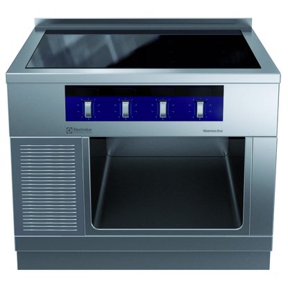 Gamma cottura modulare thermaline 90 – Induzione 4 zone ampia superficie su base aperta, 1 lato op. alzatina, profilo st.