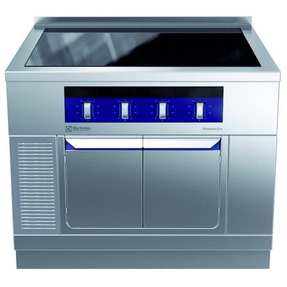 Gamma cottura modulare thermaline 90 – Induzione 4 zone ampia superficie su base chiusa, 1 lato op. alzatina, profilo ig.