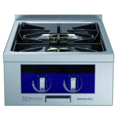 Gamma cottura modulare thermaline 90 – Cucina a gas Top 2 fuochi con Ecoflan, alzatina, 1 lato operatore