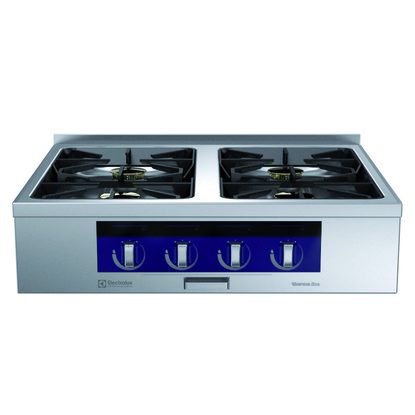 Gamma cottura modulare thermaline 90 – Cucina a gas Top 4 fuochi con Ecoflan 1 lato operatore con alzatina