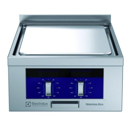 Gamma cottura modulare thermaline 90 – Piastra elettrica Free-cooking (cottura diretta/indiretta) alzatina, 1 lato op.