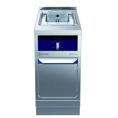 Gamma cottura modulare thermaline 90 – Friggitrice elettrica una vasca da 7 litri, 1 lato operatore, alzatina, profilo st.