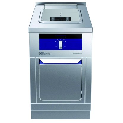 Gamma cottura modulare thermaline 90 – Friggitrice elettrica una vasca da 23 litri, 1 lato operatore, alzatina, profilo ig.