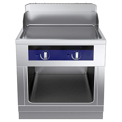 Gamma cottura modulare thermaline 90 – Fry top a gas piastra liscia al cromo, 1 modulo, alzatina, 1 lato operatore H 700