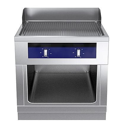 Gamma cottura modulare thermaline 90 – Fry top elettrico con piastra liscia al cromo, 1 modulo, alzatina, 1 lato op. H 700
