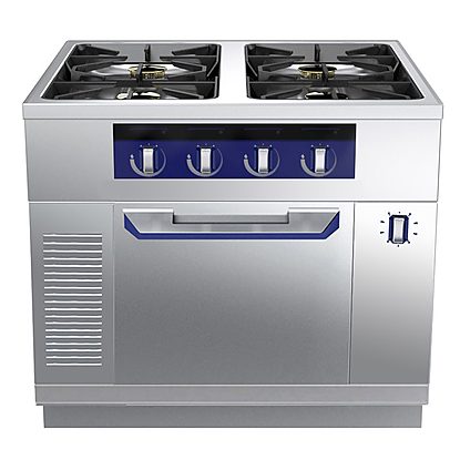 Gamma cottura modulare thermaline 90 – Cucina a gas 4 fuochi su forno a gas statico – 1 lato operatore H 700