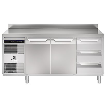 Digital Undercounter ecostore HP Premium Refrigerated Counter – 440lt, 2-Door, 3×1/3 Drawers, Upstand