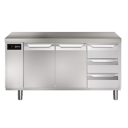 Digital Undercounter ecostore HP Premium Refrigerated Counter – 440lt, 2-Door, 3×1/3 Drawers, Remote