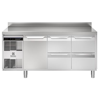 Digital Undercounter ecostore HP Premium Refrigerated Counter – 440lt, 1-Door, 4-Drawer, Upstand
