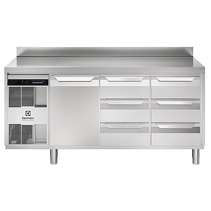 Digital Undercounter ecostore HP Premium Refrigerated Counter – 440lt, 1-Door, 6×1/3 Drawers, Upstand