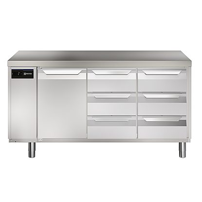 Digital Undercounter ecostore HP Premium Refrigerated Counter – 440lt, 1-Door, 6×1/3 Drawers, Remote