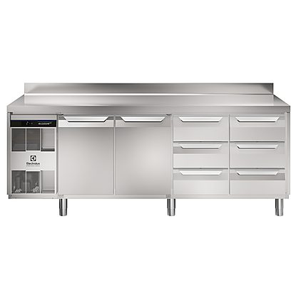 Digital Undercounter ecostore HP Premium Refrigerated Counter – 590lt, 2-Door, 6×1/3 Drawers, Upstand