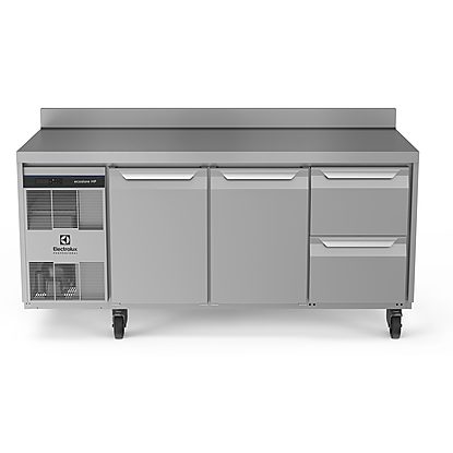 Digital Undercounter ecostore HP Premium Refrigerated Counter – 440lt, 2-Door, 2-Drawer, Upstand, UK Plug