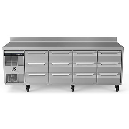 Digital Undercounter ecostore HP Premium Refrigerated Counter – 590lt, 12×1/3 Drawers, Upstand, UK Plug