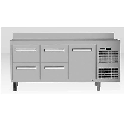 Digital Undercounter Freezer Counter – 3 Door (R290) with upstand and with cooling unit right