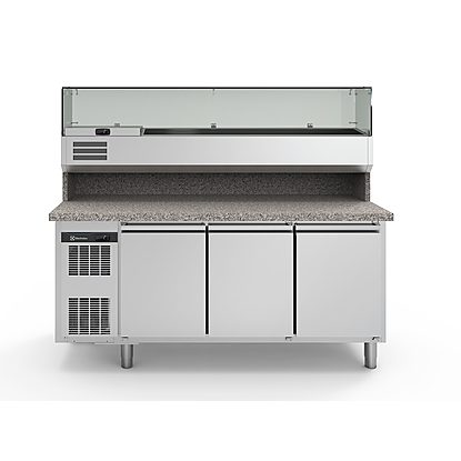 Pizza counters 3-door Refrigerated Counter with show case