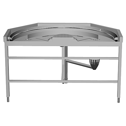Handling System for Rack Type Unloading Dishwashing Driven 180° Curve – Clockwise direction