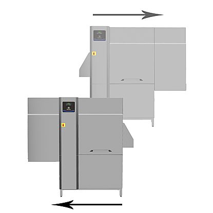 Dishwashing Single rinse Rack Type dishwasher with Energy Saving Device and Medium dryer, 100rack/hour, Electric