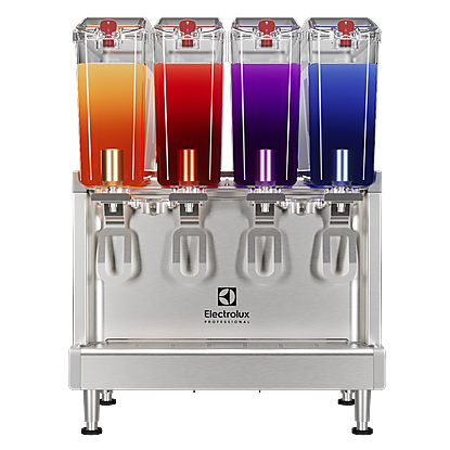Simplicity Bubblers Chilled Beverage Dispensers 4×9 L, agitator model with locking lid