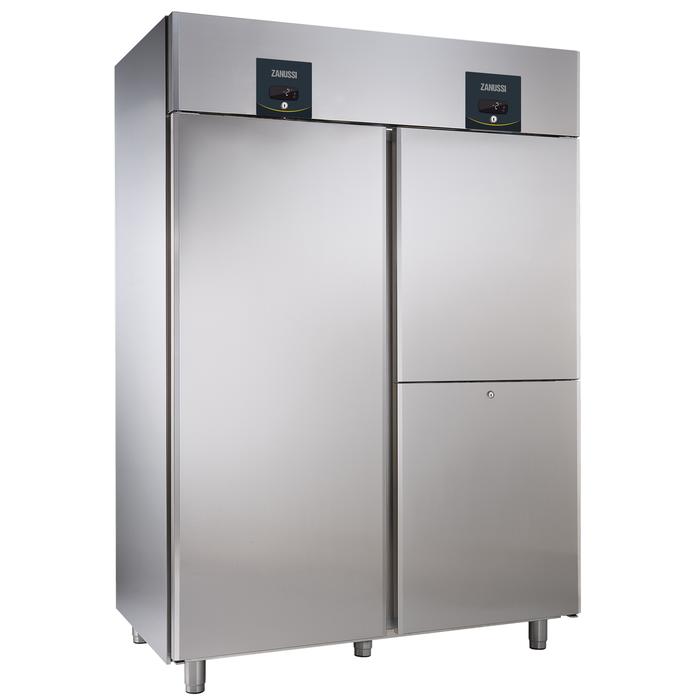 NAU Maxi<br>Frigo digitale 1430 litri, 1 porta + 2 mezze porte, combinato -2+10/-6-2°C, pesce, AISI 304, gas R290