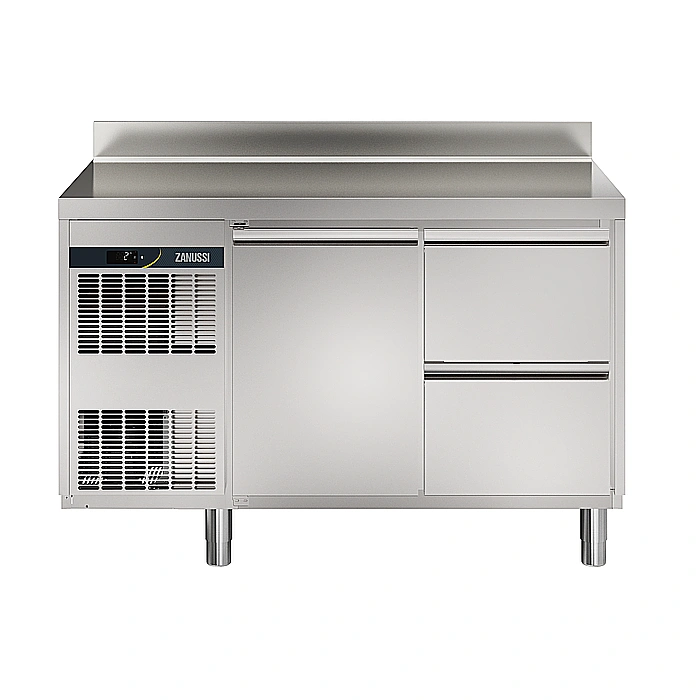 NPT Active HP<br>Tavolo refrigerato 290 lt, 1 porta, 2 cassetti, -2+10°C, con alzatina