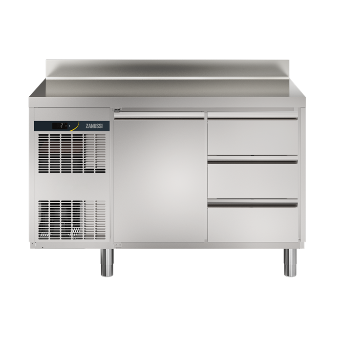 NPT Active HP<br>Tavolo refrigerato 290 lt, 1 porta, 3x1/3 cassetti, -2+10°C, con alzatina