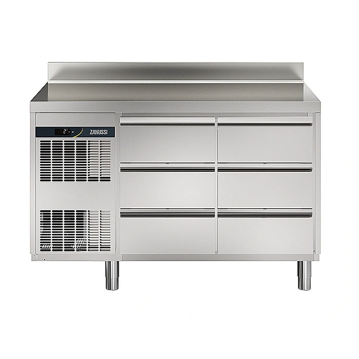 NPT Active HP<br>Tavolo refrigerato 6x1/3 cassetti, 290 lt, alzatina posteriore, -2+10°C