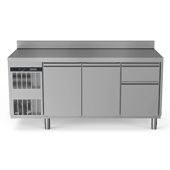NPT Active HP<br>Tavolo refrigerato 440 lt, 2 porte, 1/3+2/3 cassetti, -2+10°C, alzatina