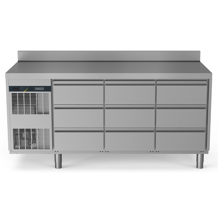 NPT Active HP<br>Tavolo refrigerato 440 lt, 9x1/3 cassetti, -2+10°C, alzatina