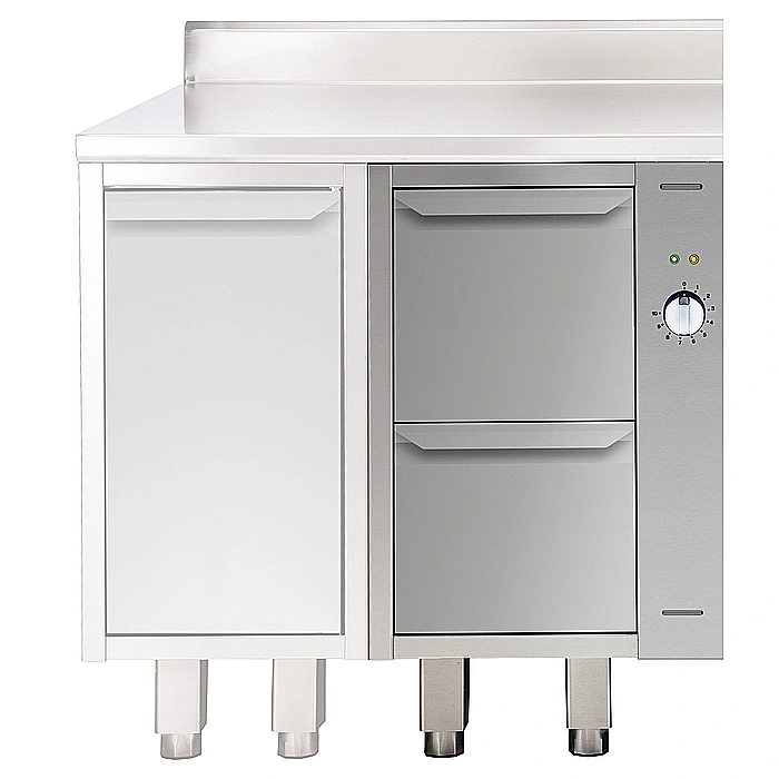 Preparazione Statica<br>Armadio caldo con 2 cassetti - 500 mm