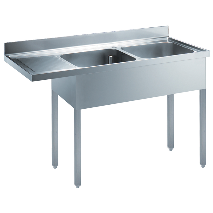 Eco Preparation<br>1600 mm Sink for Dishwasher with 2 Bowls - Left drain