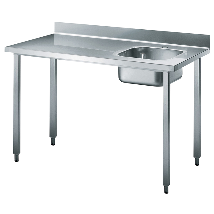 Standard Preparation<br>1400 mm Work Table with Upstand - Right Bowl