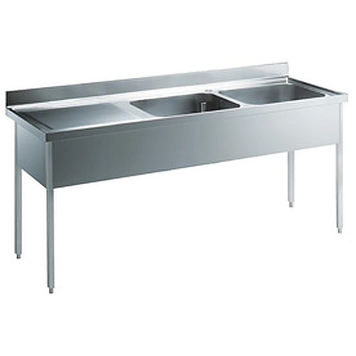Preparazione Statica EB Line<br>Lavatoio con 2 vasche con gocciolatoio destro, da 1800 mm