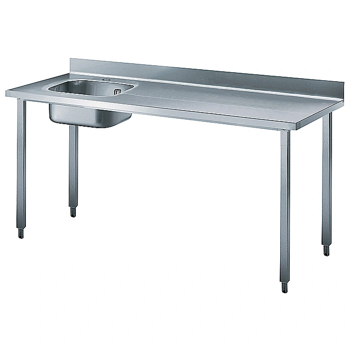 Preparazione Statica EB Line<br>Tavolo con vasca a sinistra e alzatina, da 1800 mm