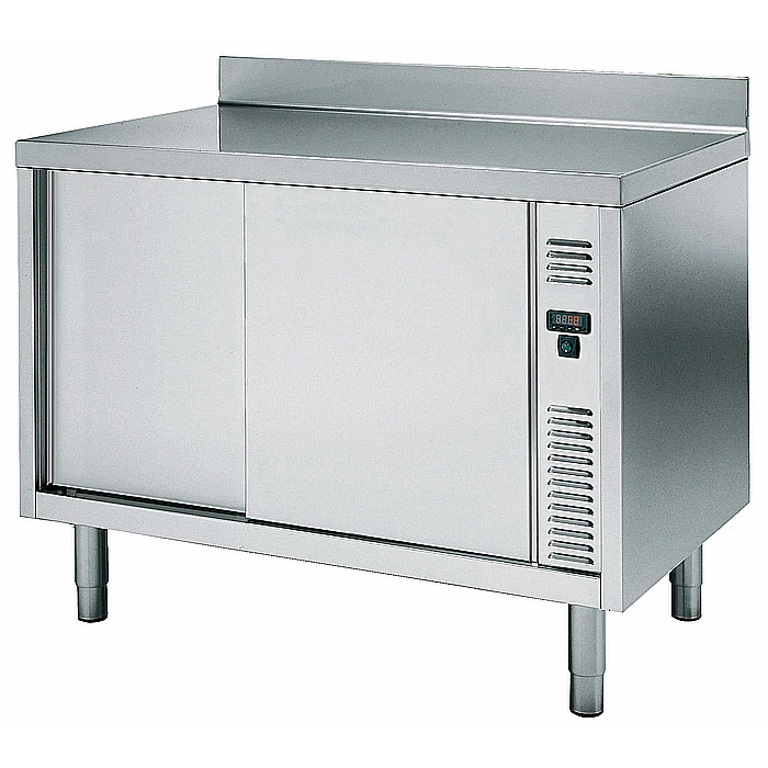 Preparazione Statica EB Line<br>Tavolo armadiato caldo con alzatina, da 1400 mm