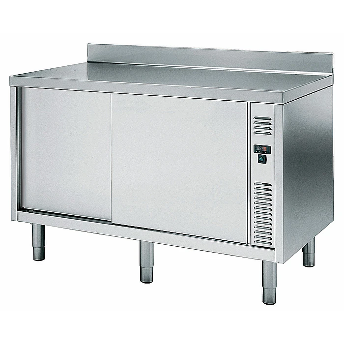 Preparazione Statica EB Line<br>Tavolo armadiato caldo con alzatina, da 1600 mm