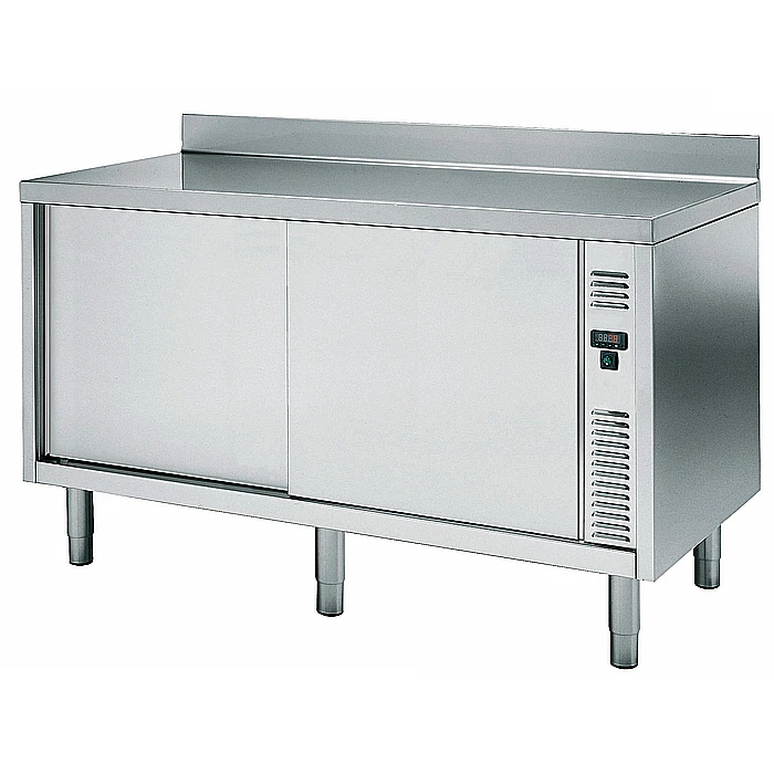 Preparazione Statica EB Line<br>Tavolo armadiato caldo con alzatina, da 2000 mm