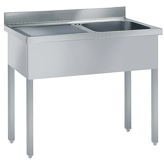 Preparazione Statica EB Line<br>Lavatoio con 1 vasca con gocciolatoio sinistro, da 1200 mm