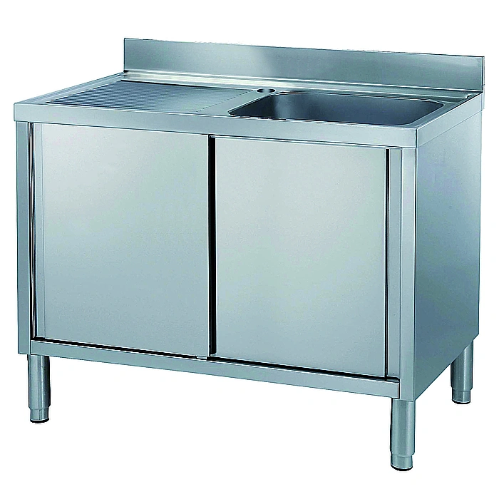 Preparazione Statica EB Line<br>Lavatoio armadiato con 1 vasca, con gocciolatoio sinistro, da 1200 mm
