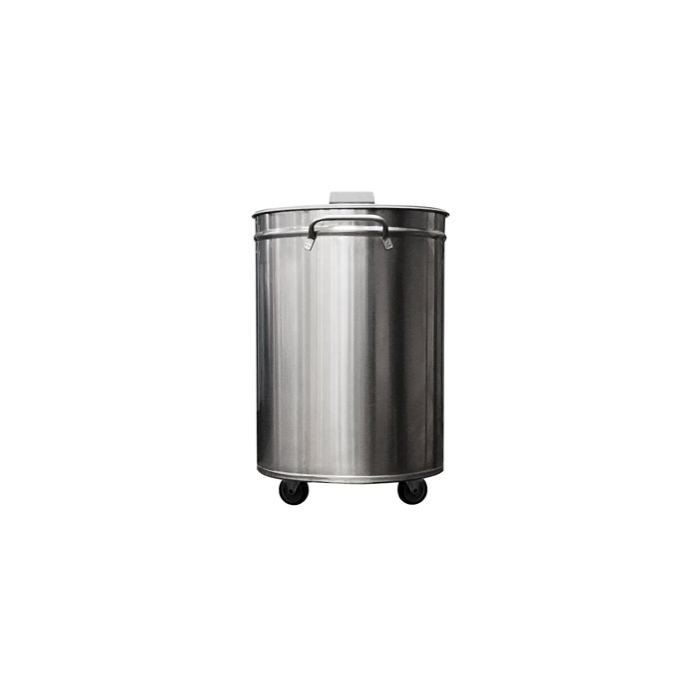 Accessori<br>Vasca carrellata inox per rifiuti, capacità 50 litri, con coperchio