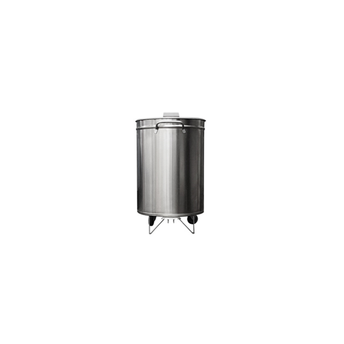 Prodotti complementari<br>Vasca carrellata inox per rifiuti, capacità 95 litri, con coperchio a pedale
