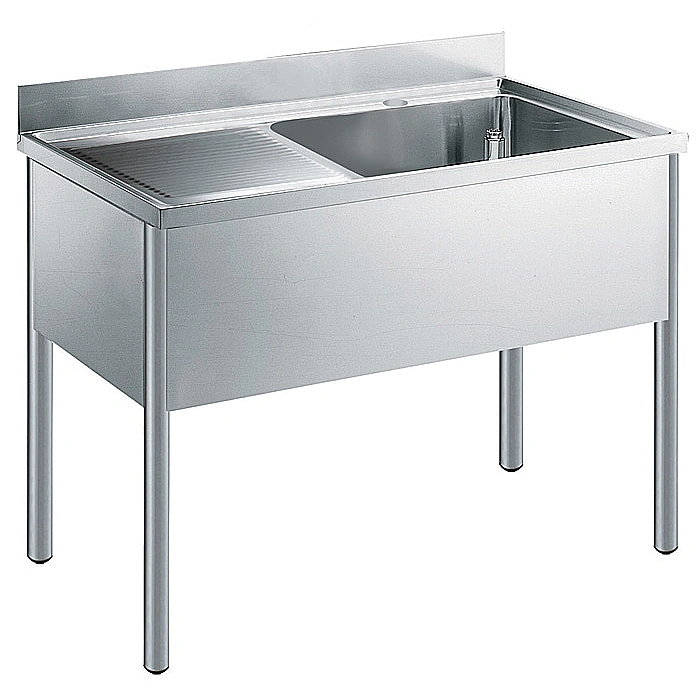Preparazione Statica Standard<br>Lavatoio con 1 vasca e gocciolatoio sinistro, da 1200 mm