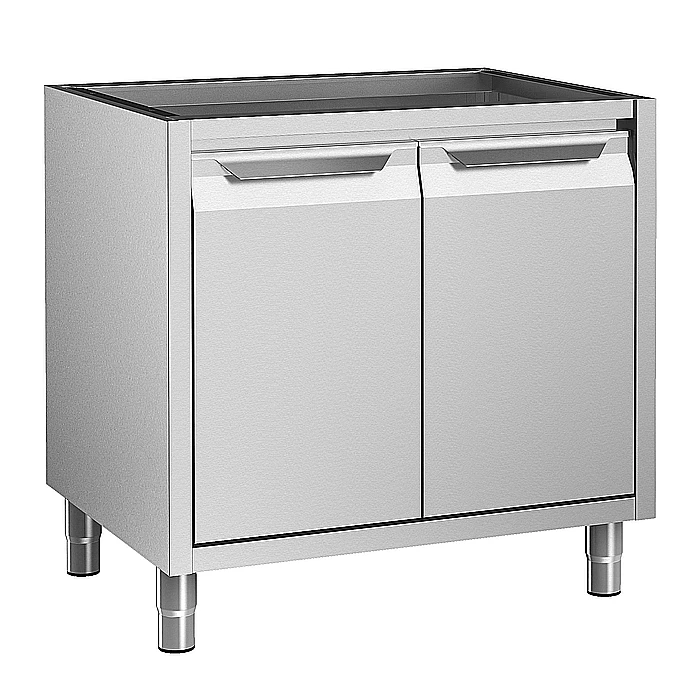 Preparazione Statica Standard<br>Vano armadiato senza top, 2 porte a battente e ripiano intermedio, 900 mm