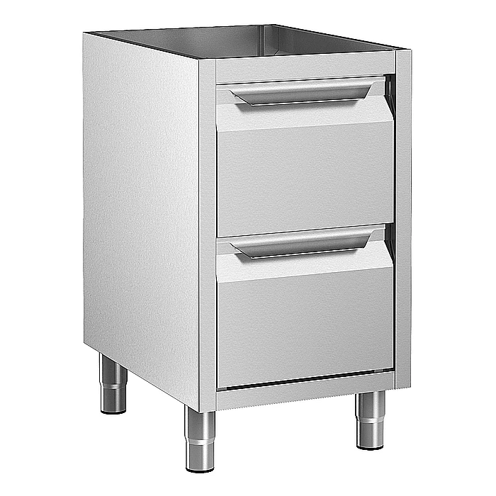 Preparazione Statica Standard<br>Vano armadiato senza top con 2 cassetti GN 1/1, 500 mm