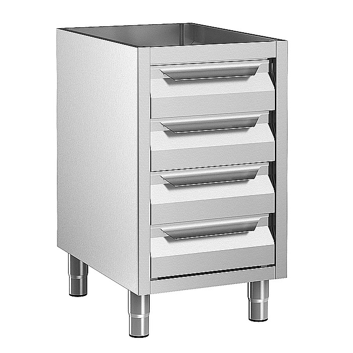 Preparazione Statica Standard<br>Vano armadiato senza top con 4 cassetti, 500 mm
