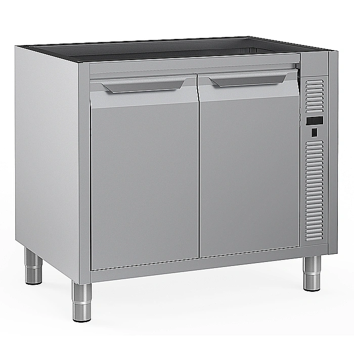 Preparazione Statica Standard<br>Vano armadiato caldo senza top con 2 porte a battente, 1000 mm